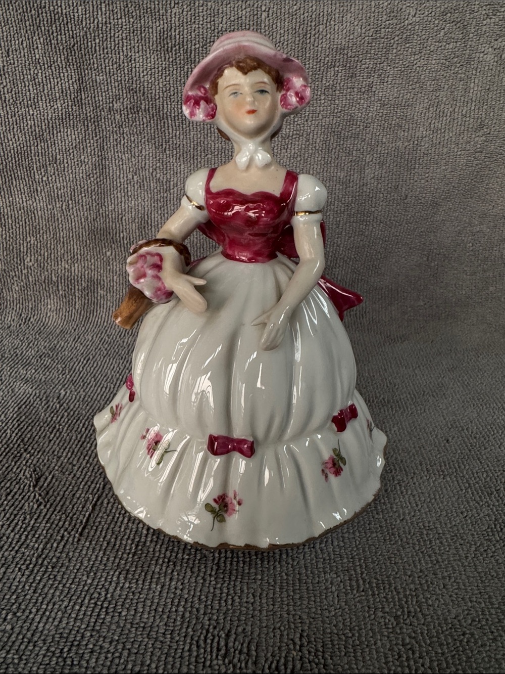 Porcelain Lady Figurine Music Box Working Plays Beautiful Melody